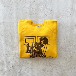 Vintage Sweatshirt | VALPARAISO Indiana College University Raglan of Sweater Yellow Gold 70’s 80’s | Size M