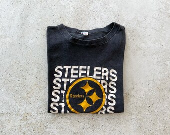 Vintage T-Shirt | PITTSBURGH STEELERS Football Sports Graphic Tee Top Shirt Pullover Black Yellow 70’s 80’s | Size S/M