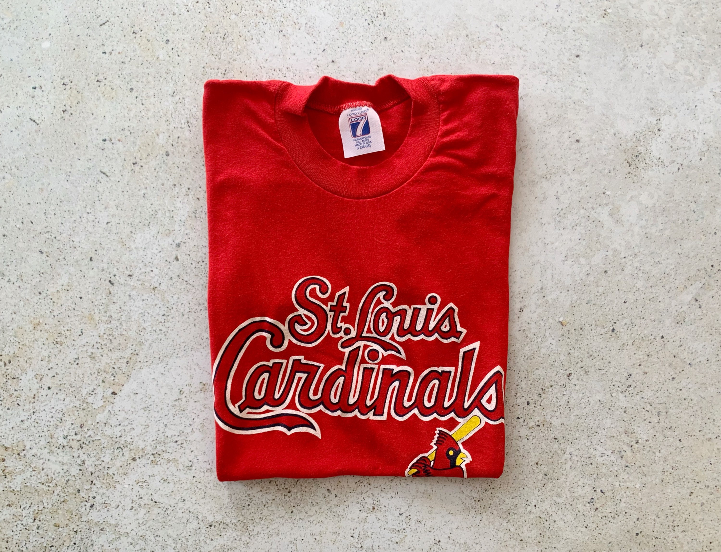 vintage 80s ST. LOUIS CARDINALS TRENCH T-Shirt M/L baseball mlb single  stitch