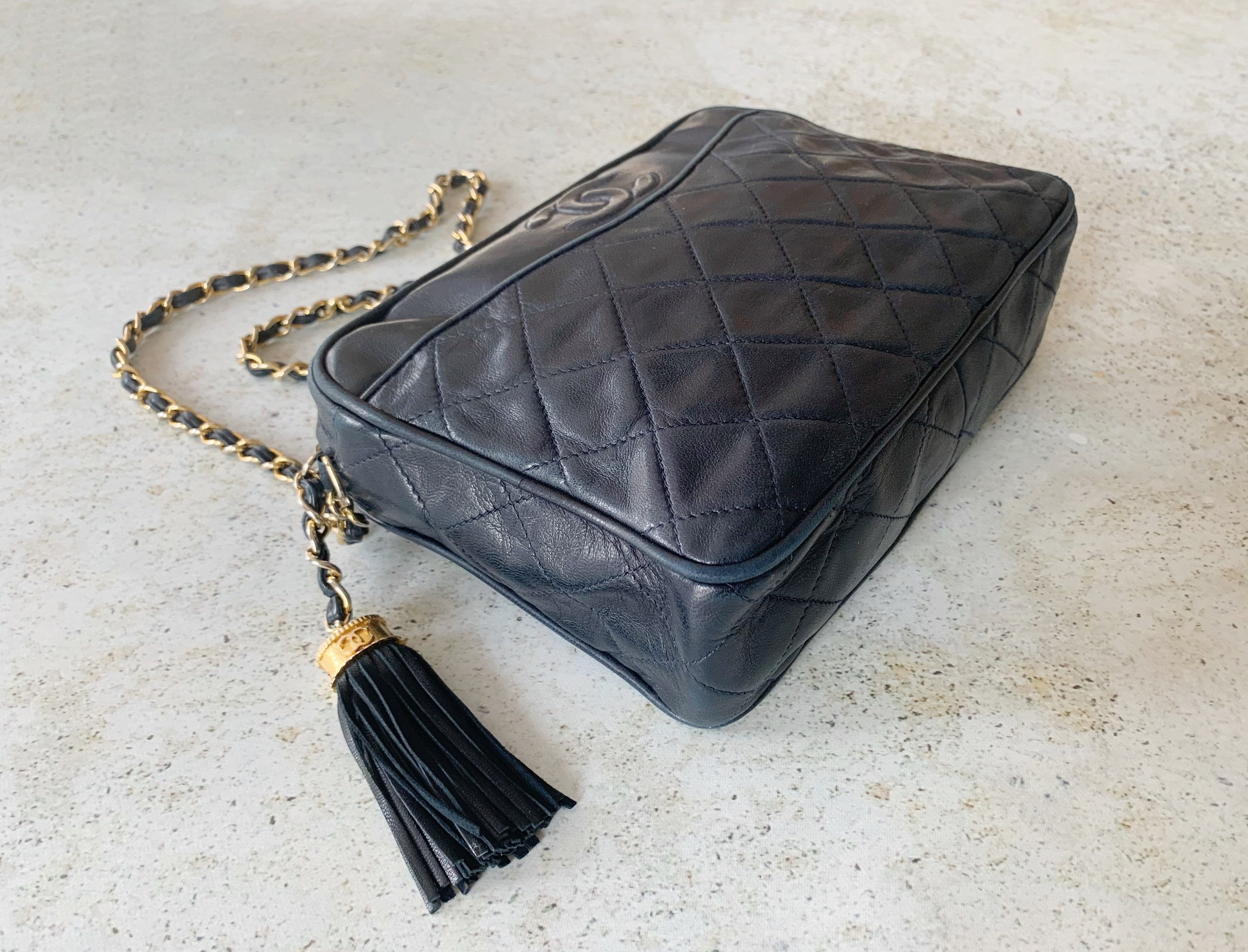 Vintage Bag CHANEL Quilted Camera Matelasse Leather Shoulder Bag