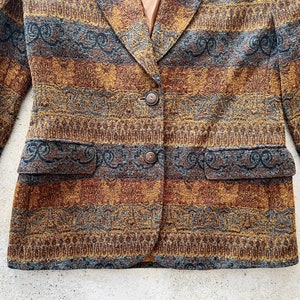 Vintage Jacket MISSONI Donna Blazer Coat Jacket Boho Bohemian Buttoned Knit Tweed 80s 90s Size S/M image 6