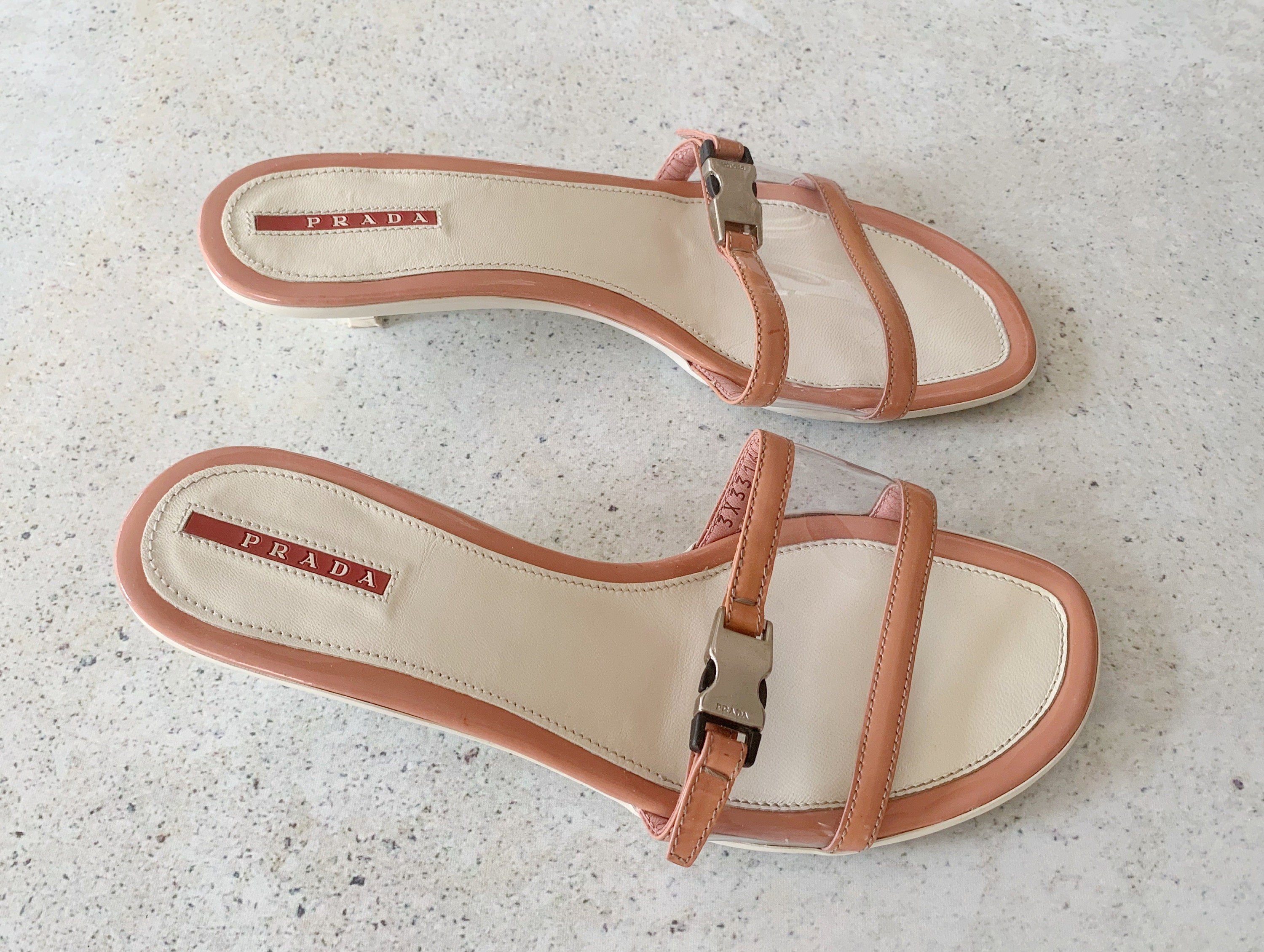 Vintage Shoes | PRADA Slides Sandals Mules Clear Transparent | Size 38. ...