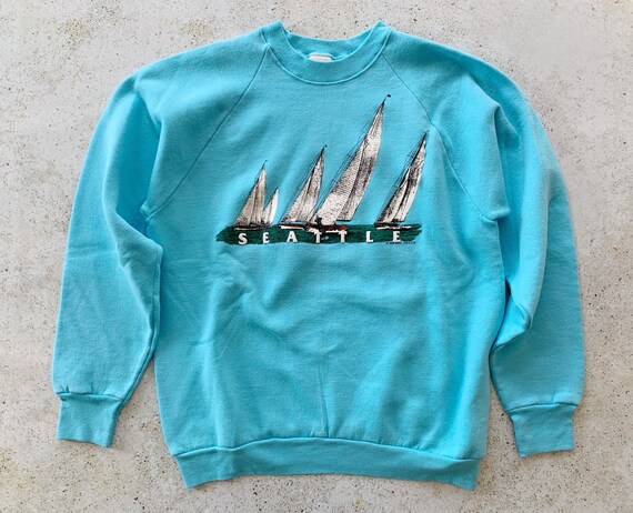 Vintage Sweatshirt | SEATTLE Raglan Pullover Top … - image 2