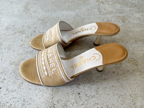 Vintage Shoes | CHANEL Logo Slides Sandals Mules … - image 4