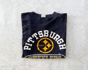 Vintage T-Shirt | PITTSBURGH STEELERS Football Streetwear Graphic Tee Top Shirt Pullover Black Yellow 80’s 90’s | Size XS