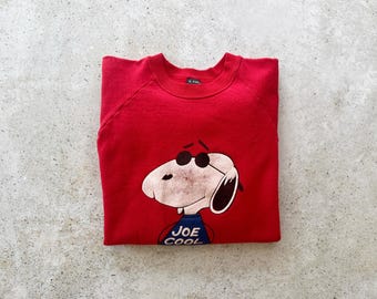 Vintage Sweatshirt | NEW YORK Snoopy Raglan Pullover Top Shirt Sweater Tourist Red 80’s 90’s | Size L
