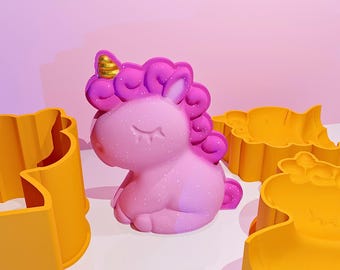 Eenhoorn mal voor 3 bath bomb