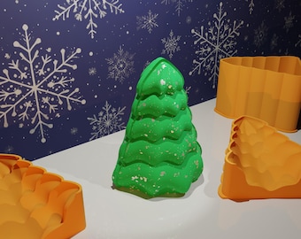 Kerstboomvorm voor 4 bath bomb