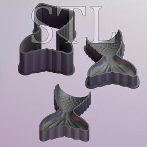 Digital STL file Mermaid&#39;s tail bath bomb mold FDM printers