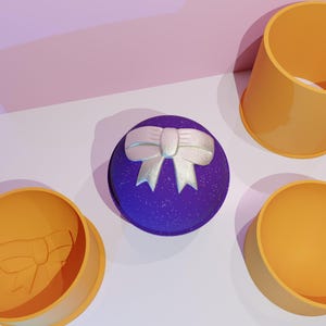 Molde para bomba de baño con forma de esfera y lazo