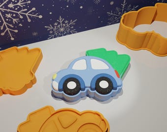 Auto mit Weihnachtsbaum Badebombenform