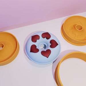 Donut with hearts bath bomb mold