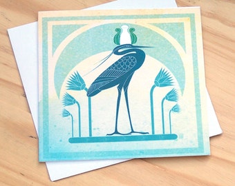 Carries the Sun Upon It's Wings - Egyptian mythology inspired 5x5 Blank Card