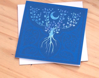 Tree of the Ancestors -  5x5 Card Fantasical tree illustration
