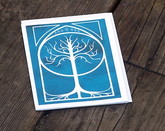 The White Tree A2 Blank Tolkien Greeting Card