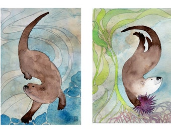 Otters -Card print set