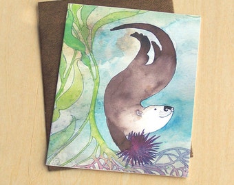 Sea Otter - A2 Blank Card