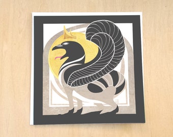 All Hail the Trash King- Urban Griffin 5x5 blank note card