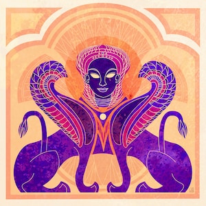The Oracle of the Golden Sun - archaic fantasy illustration