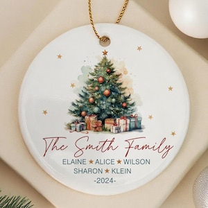 Personalized Family Name Christmas Ornament, Custom Family Christmas Tree Bauble, Gift for Family, Christmas Tree Decor, Family Keepsake