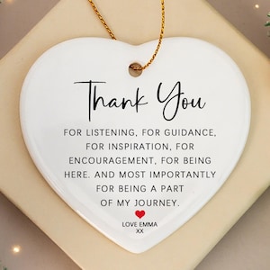 Regalo de agradecimiento personalizado, regalo personalizado para decir gracias, regalo de agradecimiento, recuerdo de agradecimiento, adorno de corazón de cerámica, regalo para un amigo