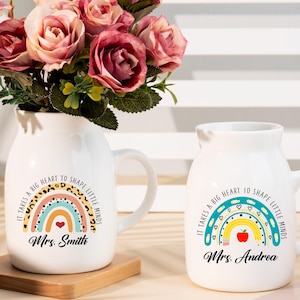 Personalized Flower Vase Gift for Teacher, Teacher Appreciation Gift, Custom Teacher Name Gifts, Thank You Gift, Graduation Gifts