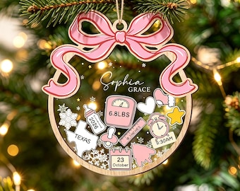 Personalized Baby First Christmas Ornament, Custom Birth Stats Shaker Keepsake 2026