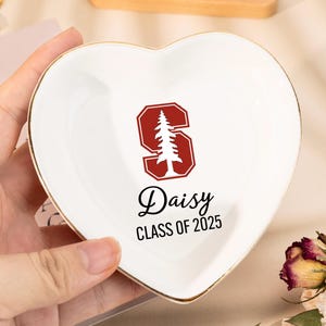 University Custom Trinket Ring Dish, Personalized College Logo Ring Dish, Graduation University Jewelry Tray, 2025 Graduate Gift, Dorm Decor
