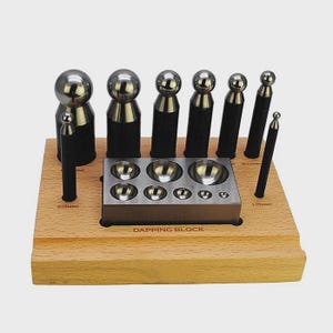 Dapping Punch Block Set – 8 Piece Jewelry Tool Kit for Metal Forming, Shaping & Doming