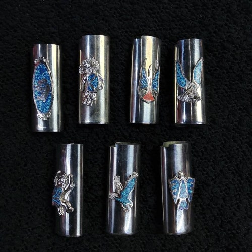 Faux turquoise vintage bic lighter covers