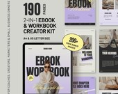 Canva Ebook & Course Workbook Template: 190 Page Creator Kit (Digital Download) D2