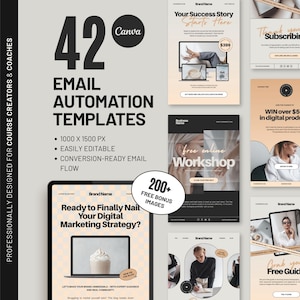 Email Marketing Canva Templates: 42 Newsletter Layouts for Coaches (Digital Download) D4 Collection