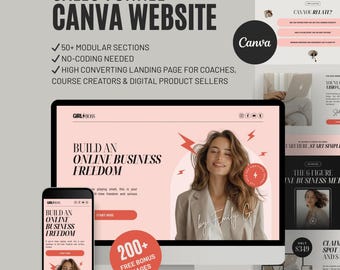 Canva Website Template: Sales Funnel Landing Page for Coaches