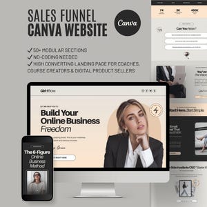 Canva Website Template: Online Course Landing Page for Coaches (Digital Download) D4