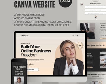 Canva Website Template: Online Course Landing Page for Coaches (Digital Download) D4