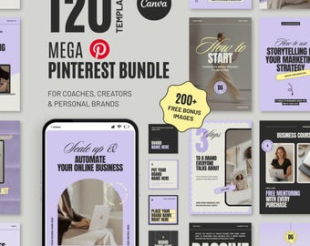 Pinterest Canva Templates: Social Media Branding Kit (Digital Download D2 Collection) D2