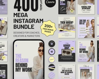 Instagram Canva Template Bundle: Social Media Branding Kit D2