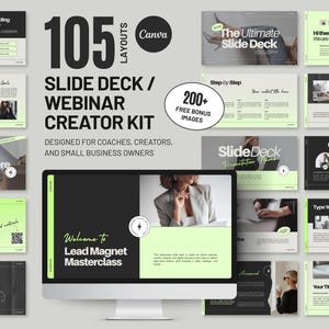 Plantilla de presentación de Canva: Diapositivas modernas para seminarios web para creadores de cursos (Descarga digital) D3