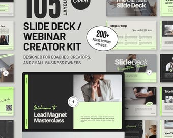 Canva Presentation Template: Modern Webinar Slides for Course Creators (Digital Download) D3