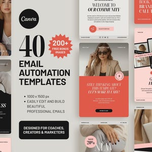 Modelli di newsletter via e-mail Canva: progettazione di marketing aziendale (download digitale, 40 layout + 200 immagini) PG01