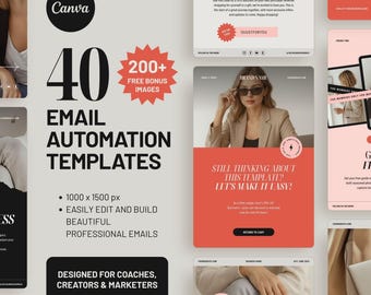 Canva Email Newsletter Templates: Business Marketing Design (Digital Download, 40 Layouts + 200 Images) PG01