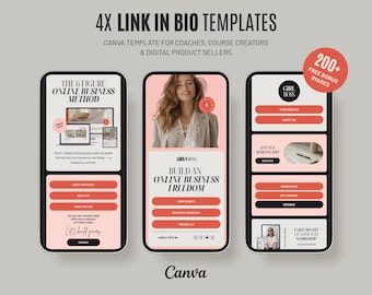 Canva Link in Bio Template: Mini Website for Coaches (Digital Download) PG01 Collection