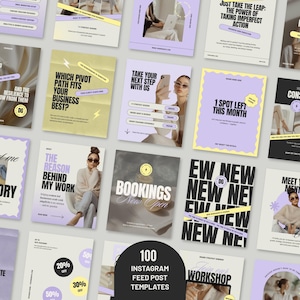 Cohesive business template design grid showcasing a curated layout for an elegant Instagram feed aesthetic built for brand styling.