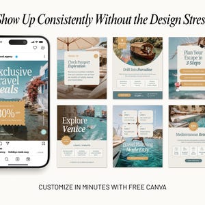 Travel social media marketing templates created to increase engagement and showcase destinations, travel packages, special offers, and client experiences. Ideal for travel advisors, agencies, resorts, and hospitality brands.