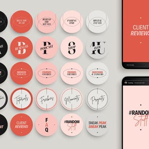 Coaching Instagram Highlights Canva Templates Story Covers Red Business Branding Template Collection Instagram Story Design Bundle Professional Marketing Package Social Media Elements Premium Visual Content Digital Download Set Modern Style Graphics Complete Brand Identity Kit Pink Social Media Kit Commercial License