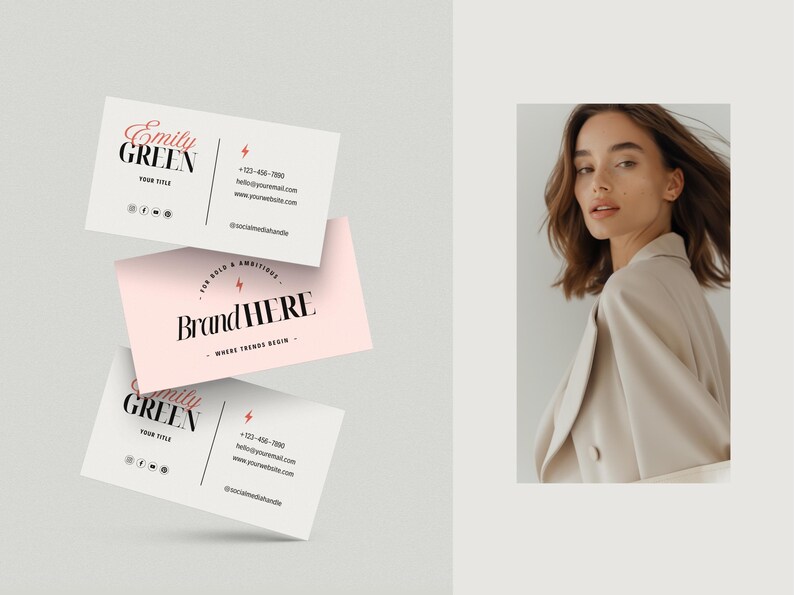 Modern Branding Kit Template Bundle Digital Brand Identity Kit Editorial Brand Design Collection Marketing Material Package Social Media Templates Feminine Branding Assets Complete Brand Solution Small Business Templates Business Card