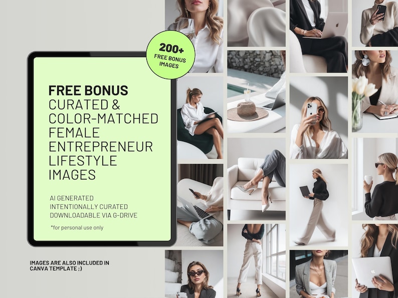 Free Bonus Images 200+ lifestyle stock photos feminine business photos marketing material social media manager social media templates woman entrepreneur imagery curated AI images perfect for blog or women who are small business owners