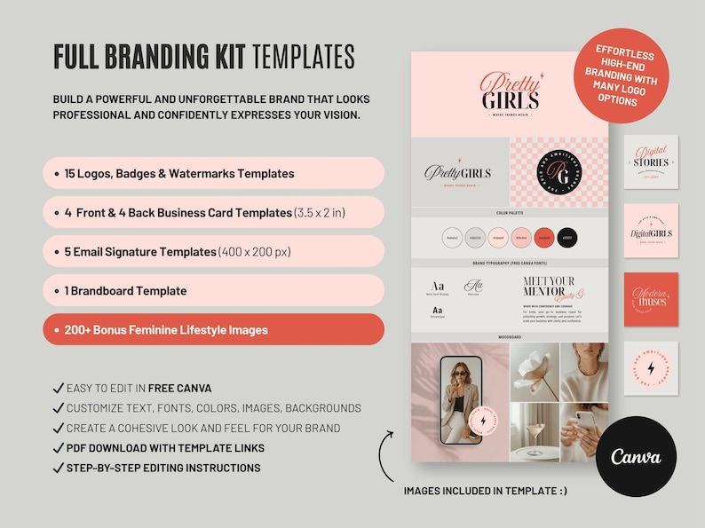 Professional Brand Template Collection Digital Marketing Kit Business Card Templates Logo Design Package Modern Style Identity Set Complete Branding Solution Social Media Templates Editorial Design Assets Premium Quality Business Package Logo Maker