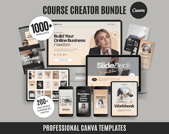 Course Creator Canva Template Bundle: 1000+ DIY Branding & Social Media D4