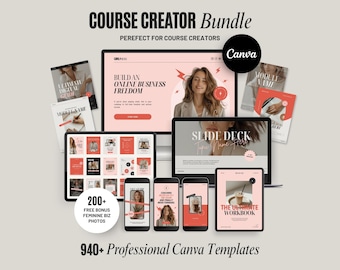 Canva Template Bundle: Course Creator & Coaching Kit (940+ Templates) Digital Download PG01